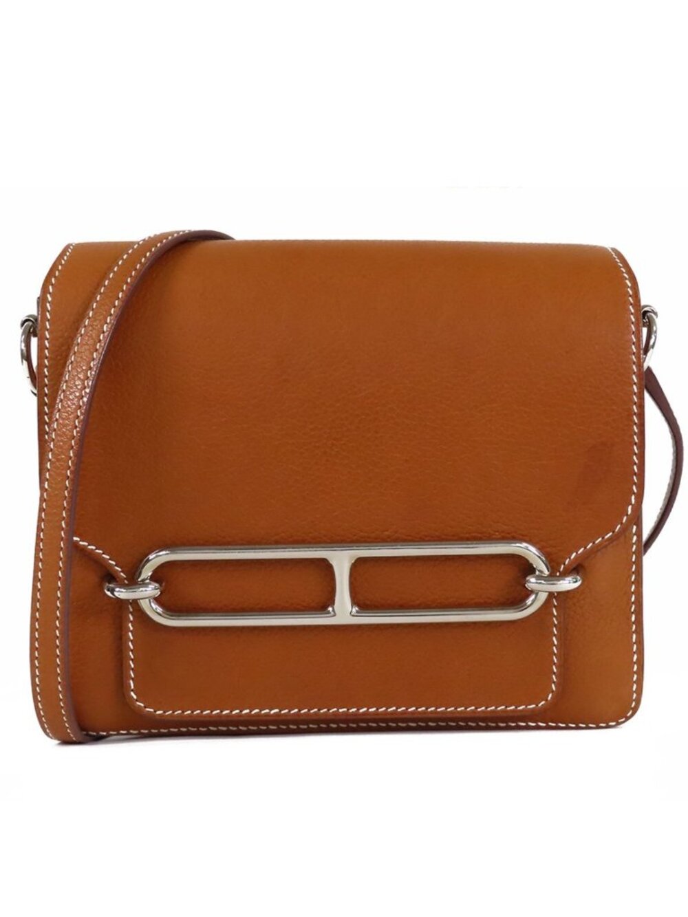 Hermes Sac Roulis Mini Forbe Silver Barenia Faubourg Shoulder Bag